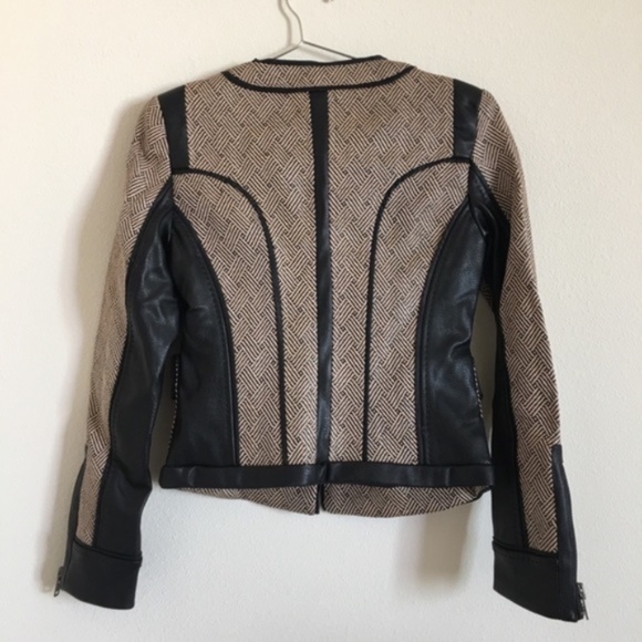 NWT Supertrash Jaffy Raffia Jacket - Tan/Blk Sz 36 - Picture 2 of 5